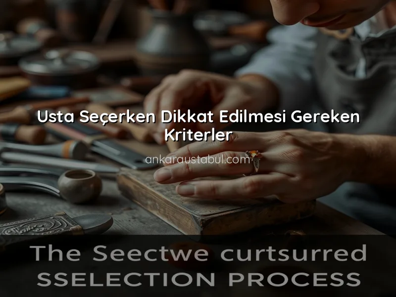 Etimesgut'ta Usta Seçiminde Doğru Adımlar