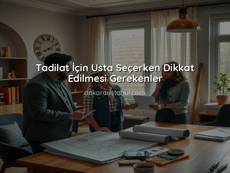 Ankara'da Tadilat İhtiyaçlarınız İçin Doğru Usta Nasıl Bulunur?