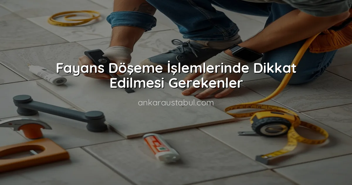 Fayans Döşeme İşlemlerinde Dikkat Edilmesi Gerekenler