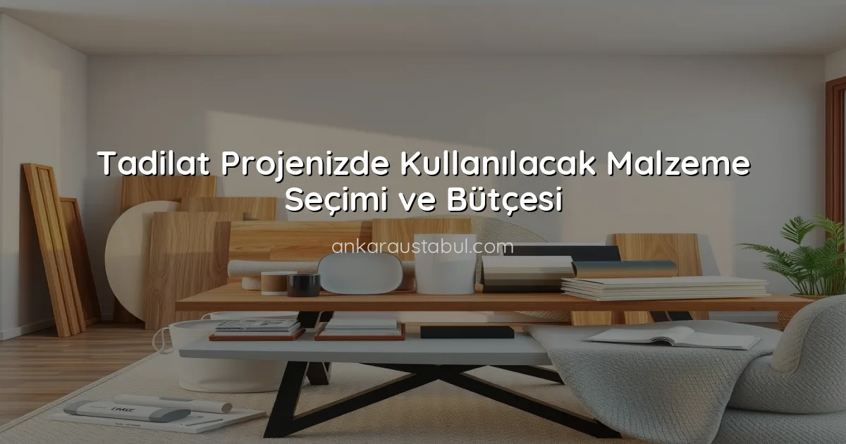 Tadilat Projenizde Kullanılacak Malzeme Seçimi ve Bütçesi
