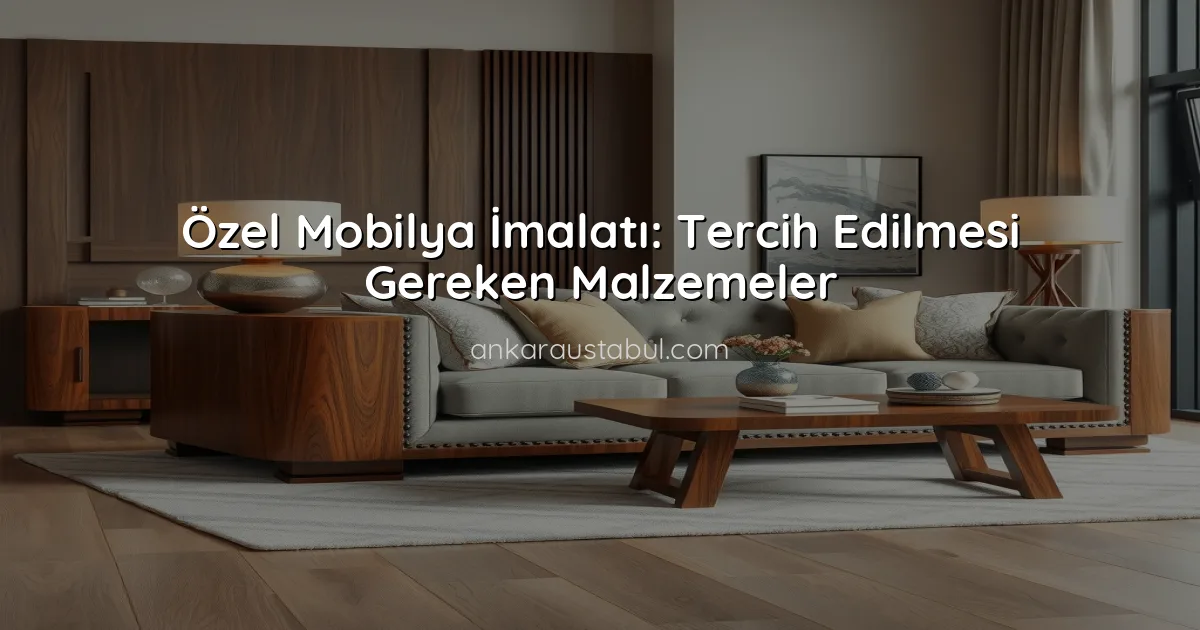 Özel Mobilya İmalatı: Tercih Edilmesi Gereken Malzemeler