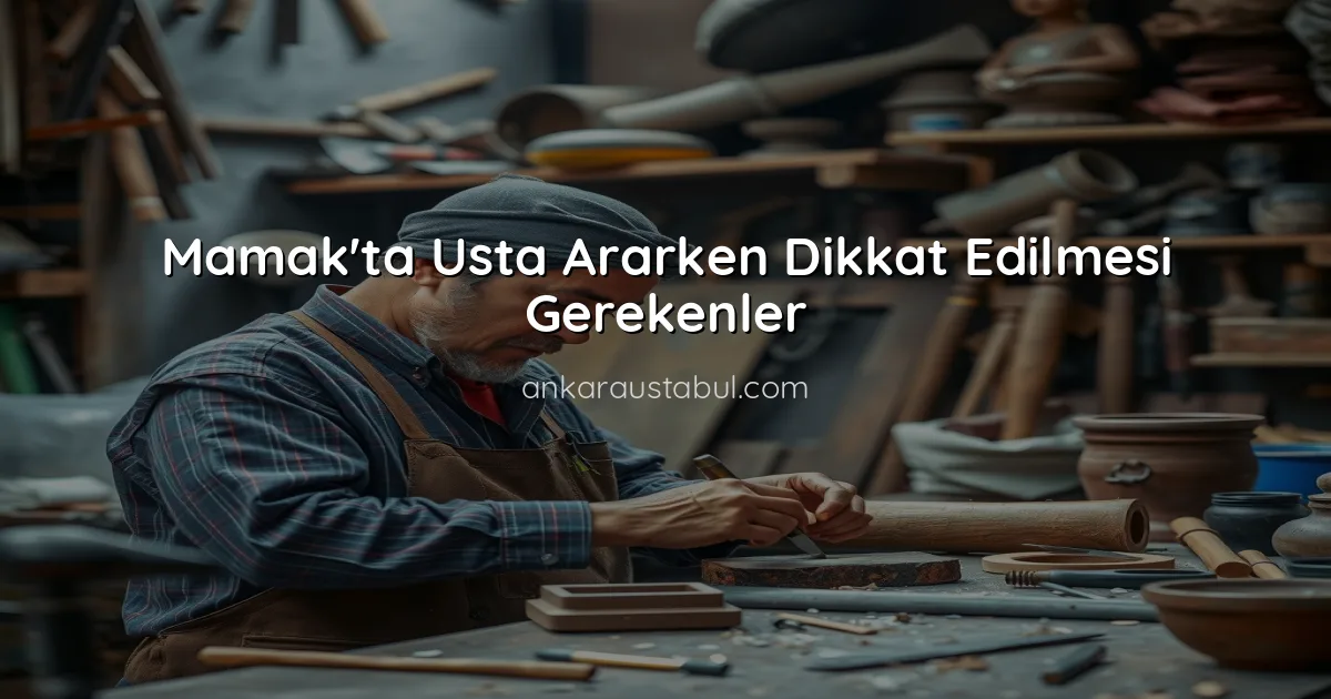 Mamak'ta Usta Ararken Dikkat Edilmesi Gerekenler