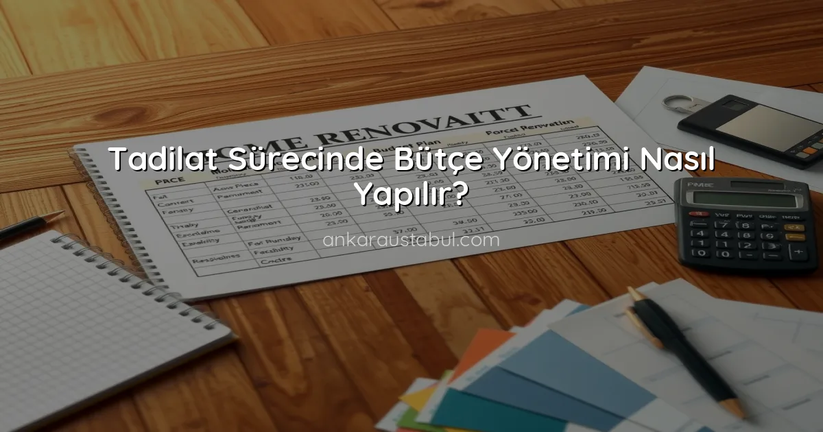 Tadilat Sürecinde Bütçe Yönetimi Nasıl Yapılır?