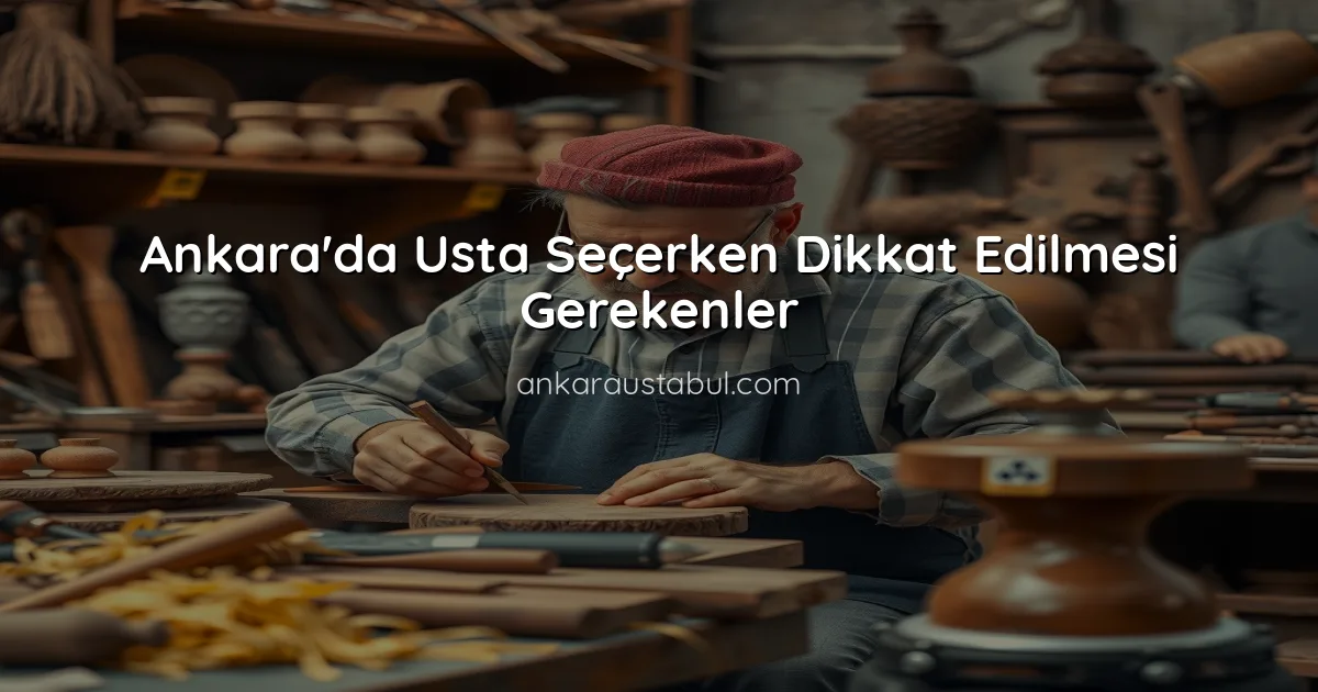 Ankara'da Usta Seçerken Dikkat Edilmesi Gerekenler