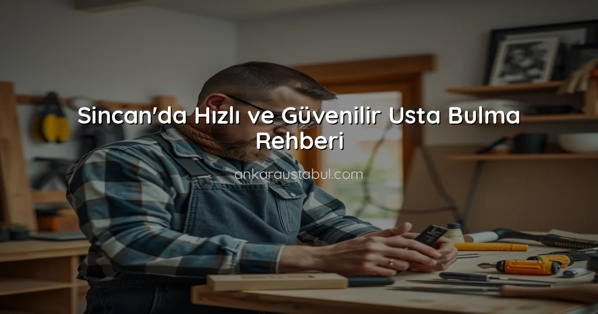 Sincan'da Hızlı ve Güvenilir Usta Bulma Rehberi