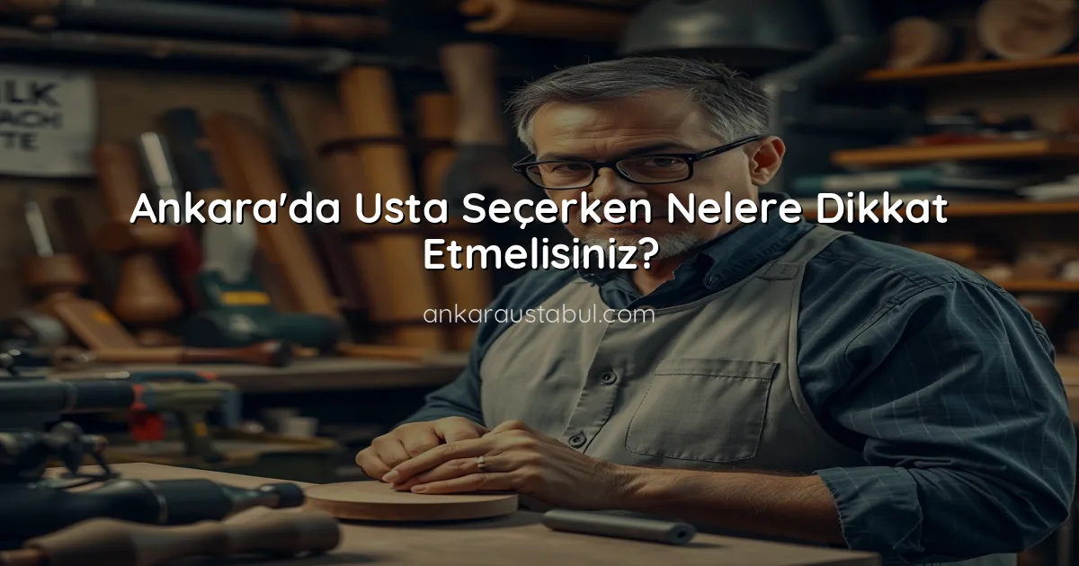 Ankara'da Usta Seçerken Nelere Dikkat Etmelisiniz?