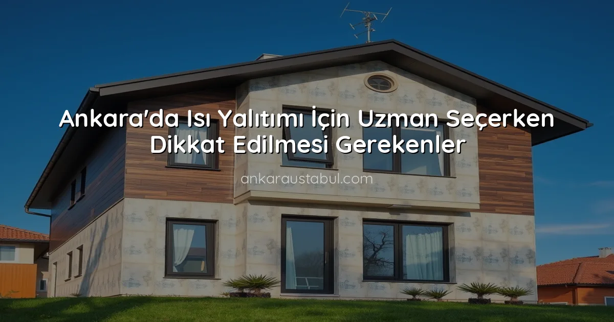Ankara'da Isı Yalıtımı İçin Uzman Seçerken Dikkat Edilmesi Gerekenler