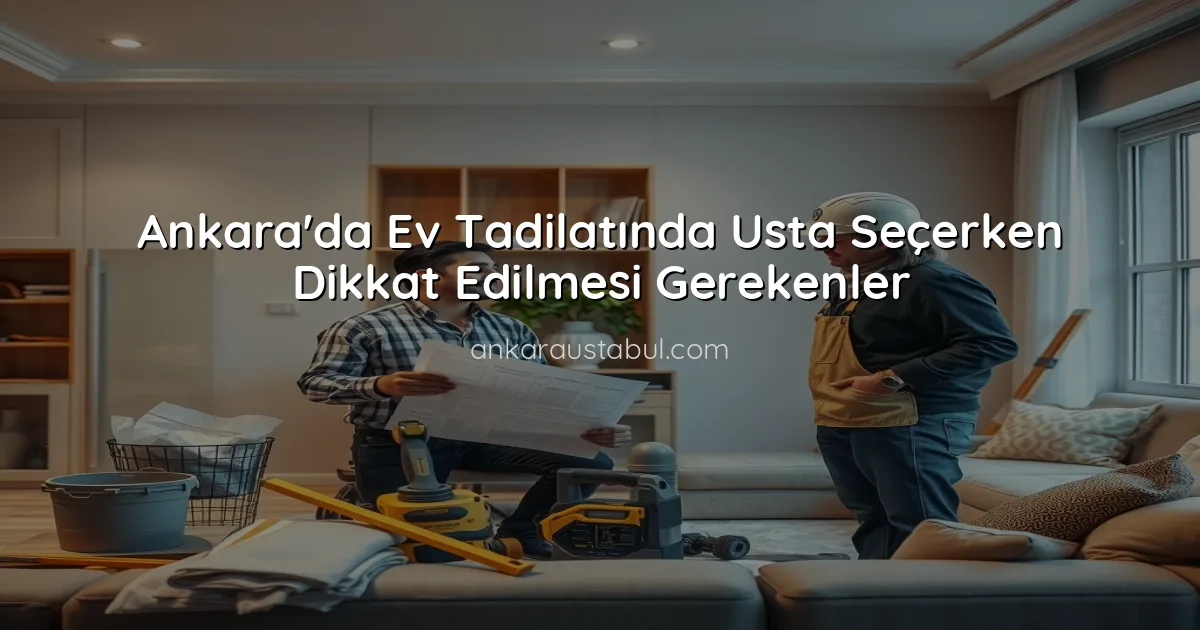 Ankara'da Ev Tadilatında Usta Seçerken Dikkat Edilmesi Gerekenler