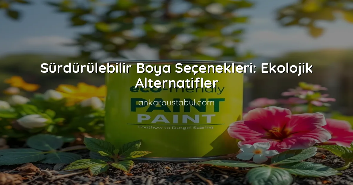 Sürdürülebilir Boya Seçenekleri: Ekolojik Alternatifler
