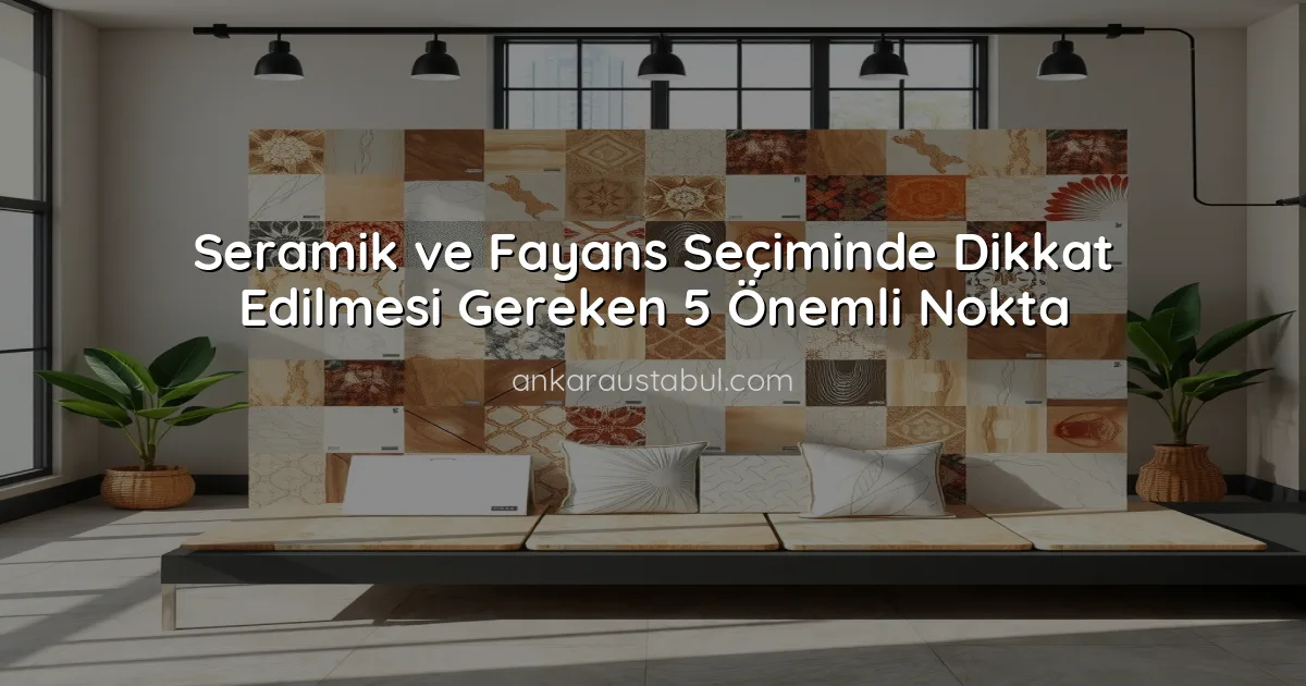 Seramik ve Fayans Seçiminde Dikkat Edilmesi Gereken 5 Önemli Nokta