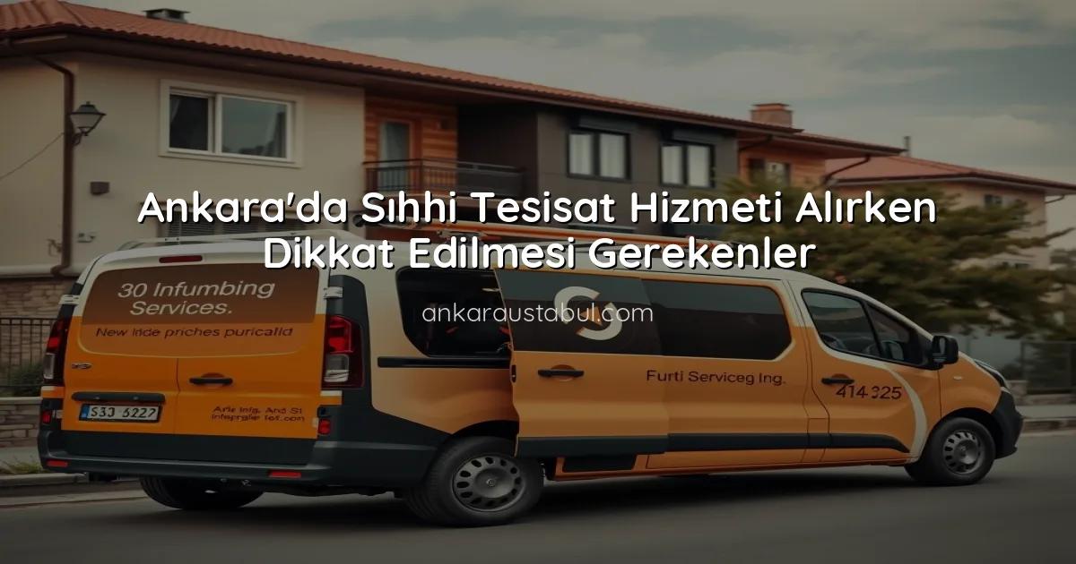 Ankara'da Sıhhi Tesisat Hizmeti Alırken Dikkat Edilmesi Gerekenler